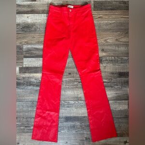 L'AGENCE Lava Red Straight Leg Coated Jeans